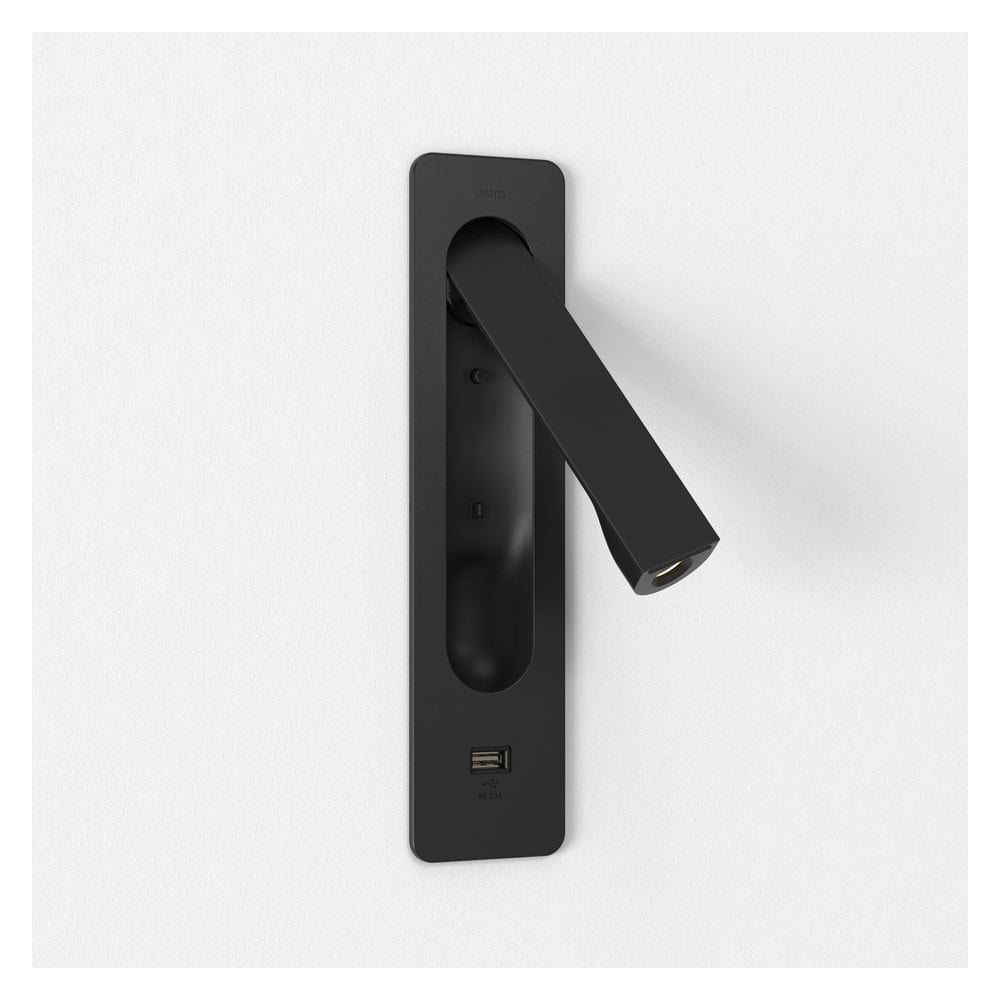 Keta USB Matte Black LED Wall Light