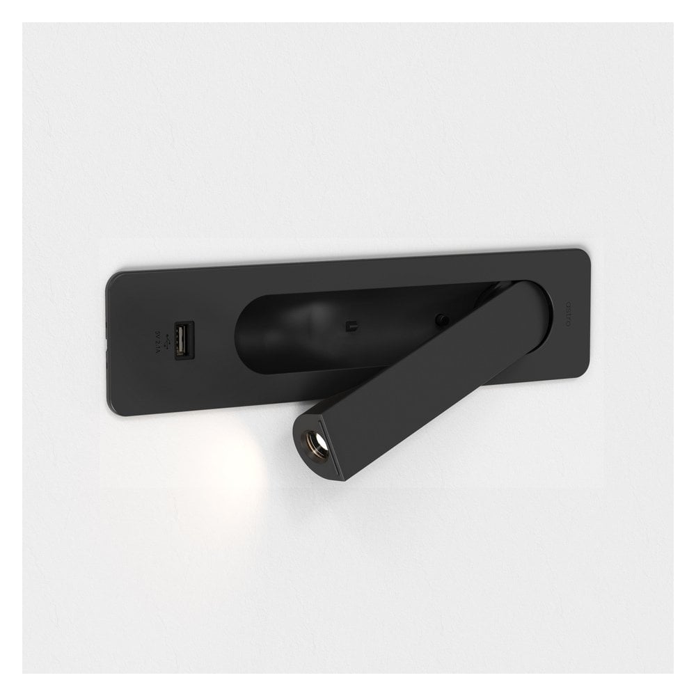Keta USB Matte Black LED Wall Light