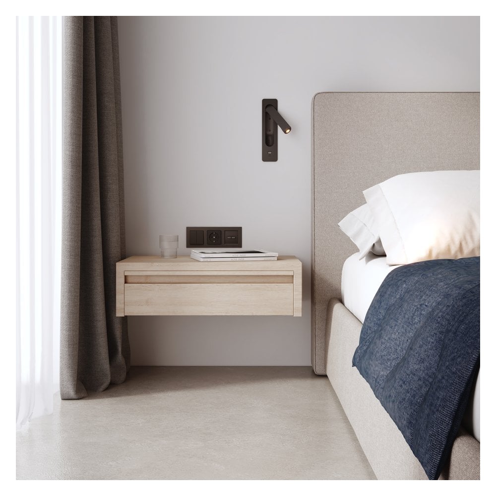 Keta USB Matte Black LED Wall Light