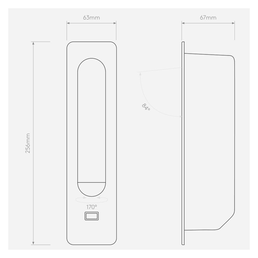 Keta USB Matte Black LED Wall Light