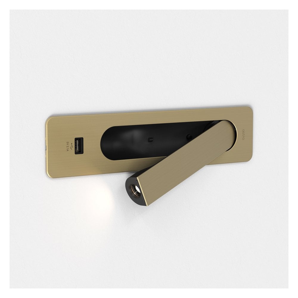 Keta USB Matte Gold LED Wall Light