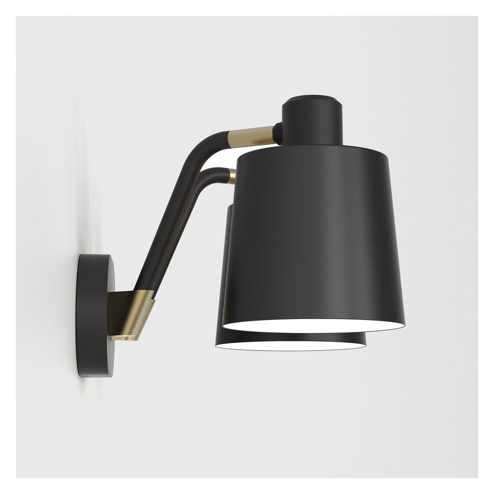 Edward Twin Matte Black Wall Light Fixture