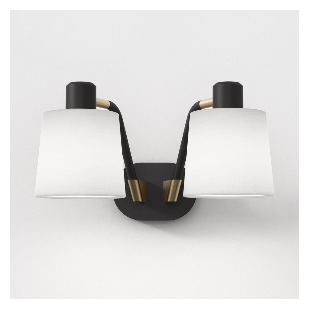 Edward Twin Matte Black Wall Light Fixture