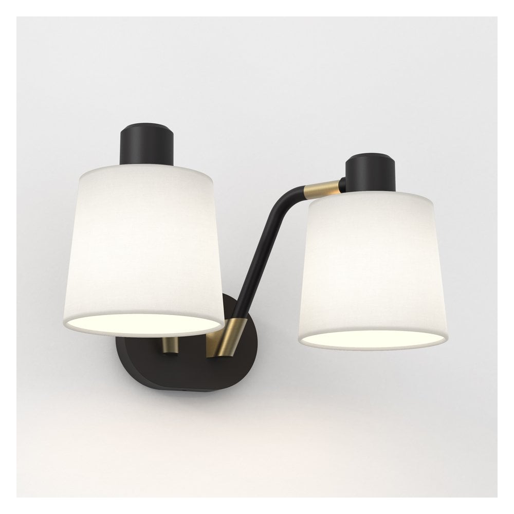 Edward Twin Matte Black Wall Light Fixture