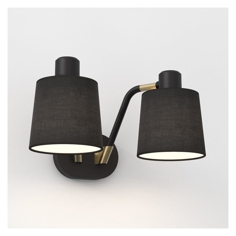 Edward Twin Matte Black Wall Light Fixture