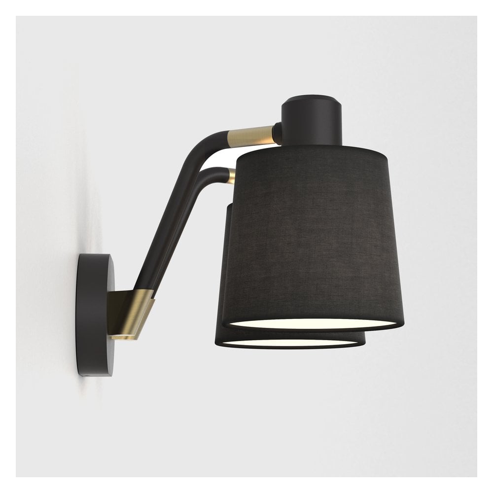 Edward Twin Matte Black Wall Light Fixture