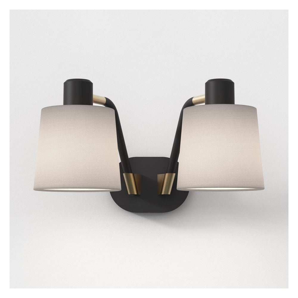 Edward Twin Matte Black Wall Light Fixture