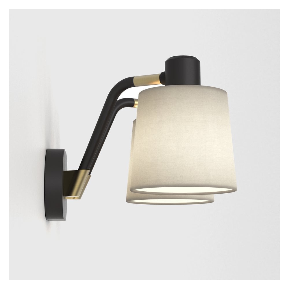 Edward Twin Matte Black Wall Light Fixture