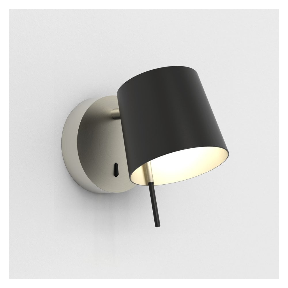 Sleek Nickel Wall Lamp with Integrated LED and Dimmable Functionality