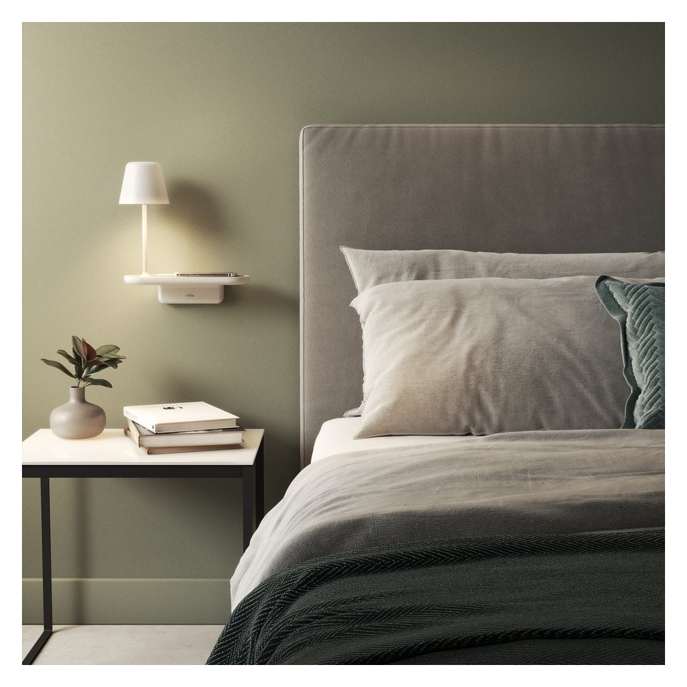Sleek Matt White Adjustable Wall Lamp