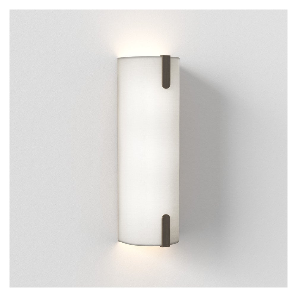 Elba 400 Wall Light in Elegant White Fabric Finish