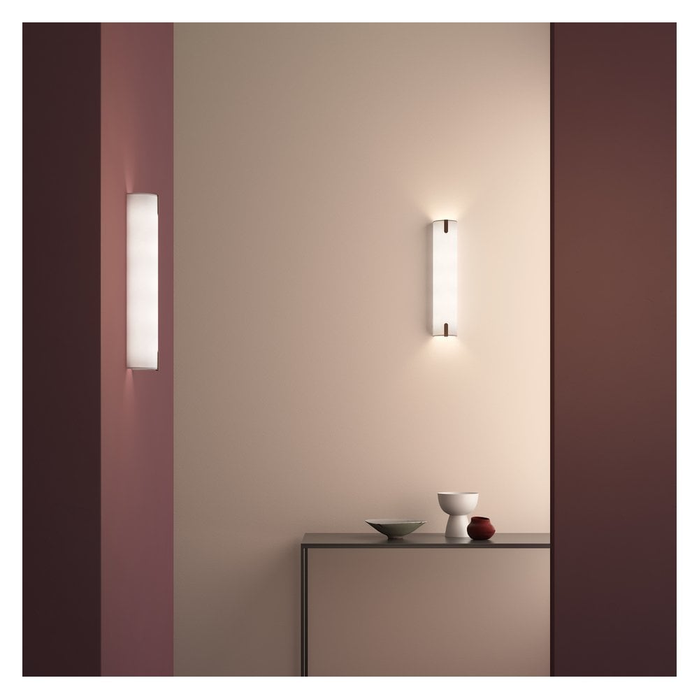 White Fabric Elba 600 Wall Light Fixture