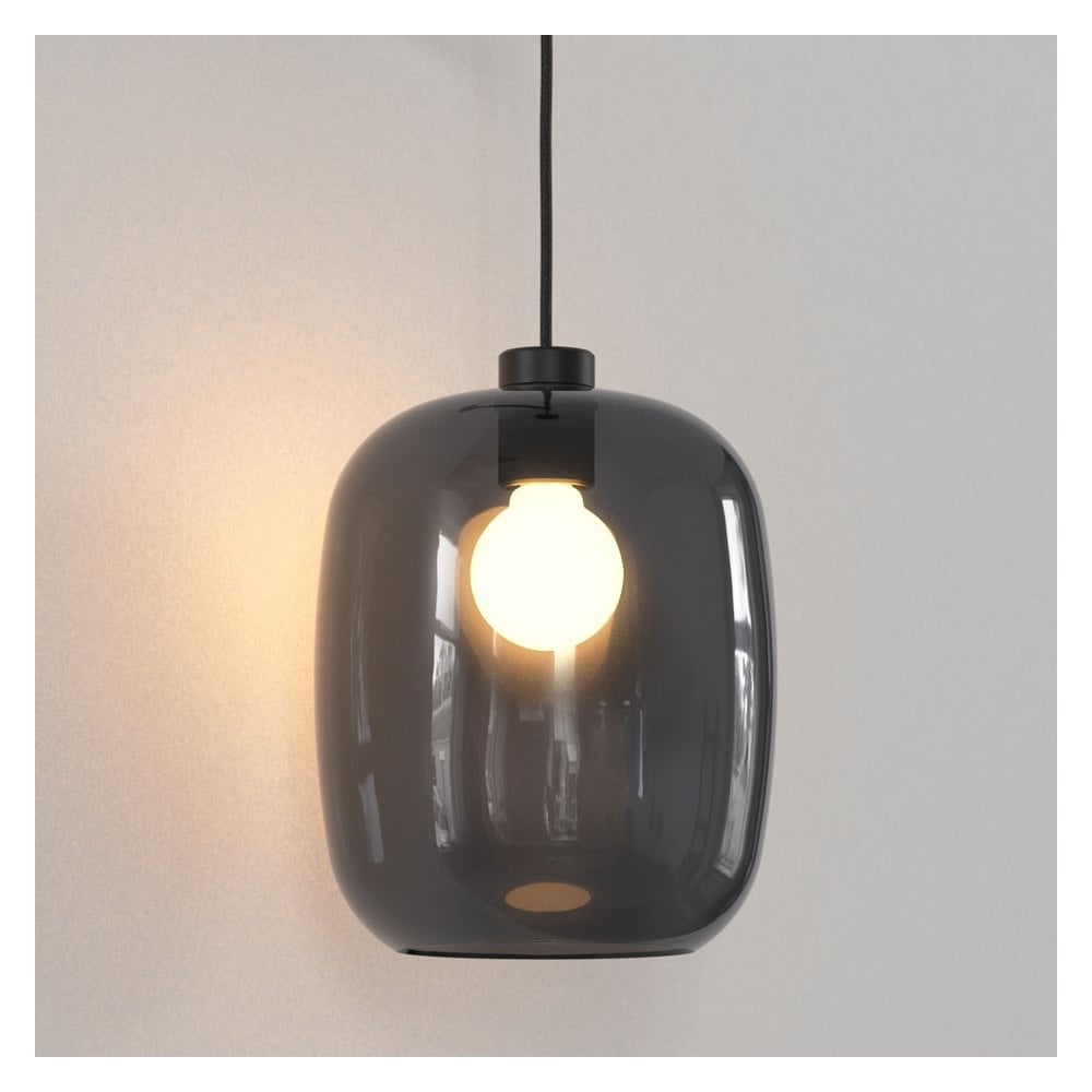Elegant Hand-Blown Smoke Glass Pendant Shade - 285mm