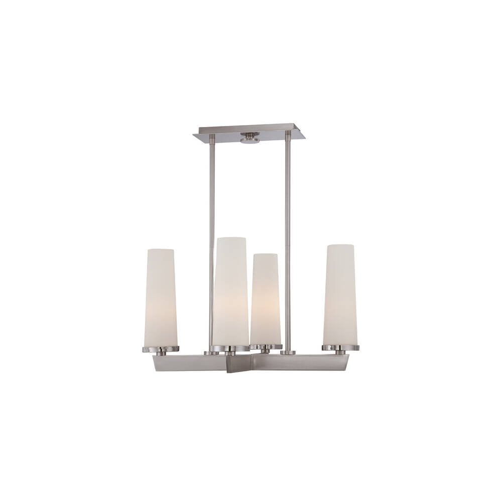 Modern Chelsea Loft 4-Light Brushed Nickel Linear Chandelier