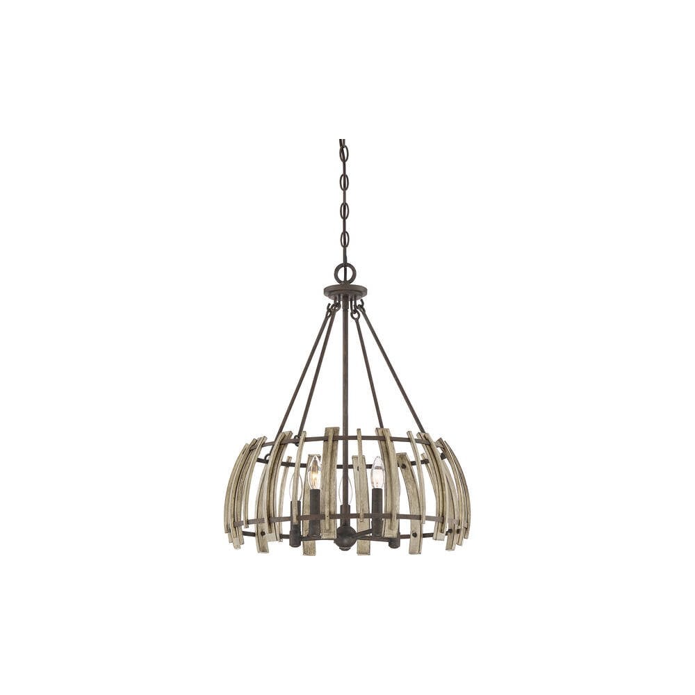 Rustic Black Farmhouse 5-Light Pendant