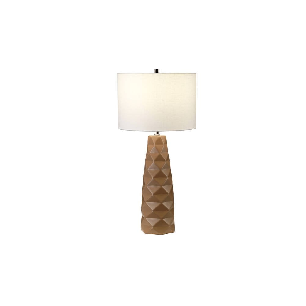 Vauxhall Vintage Caramel Ceramic Table Lamp with Cream Linen Shade