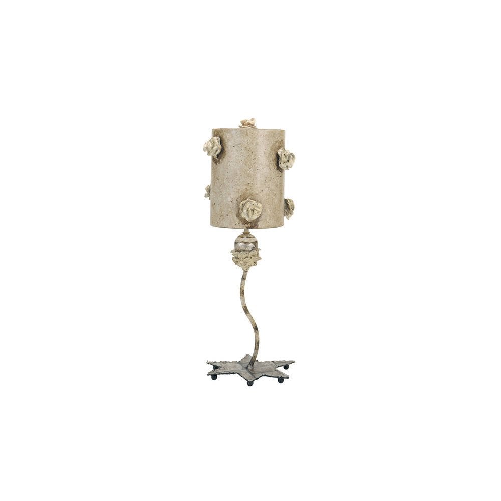 La Fleurette Elegance: Gold Leaf Star-Base Table Lamp