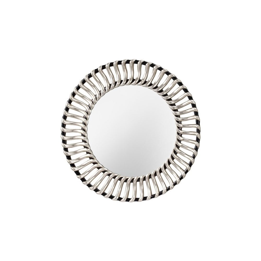 Galactic Reflection: Black & Silver Spoke Mirror