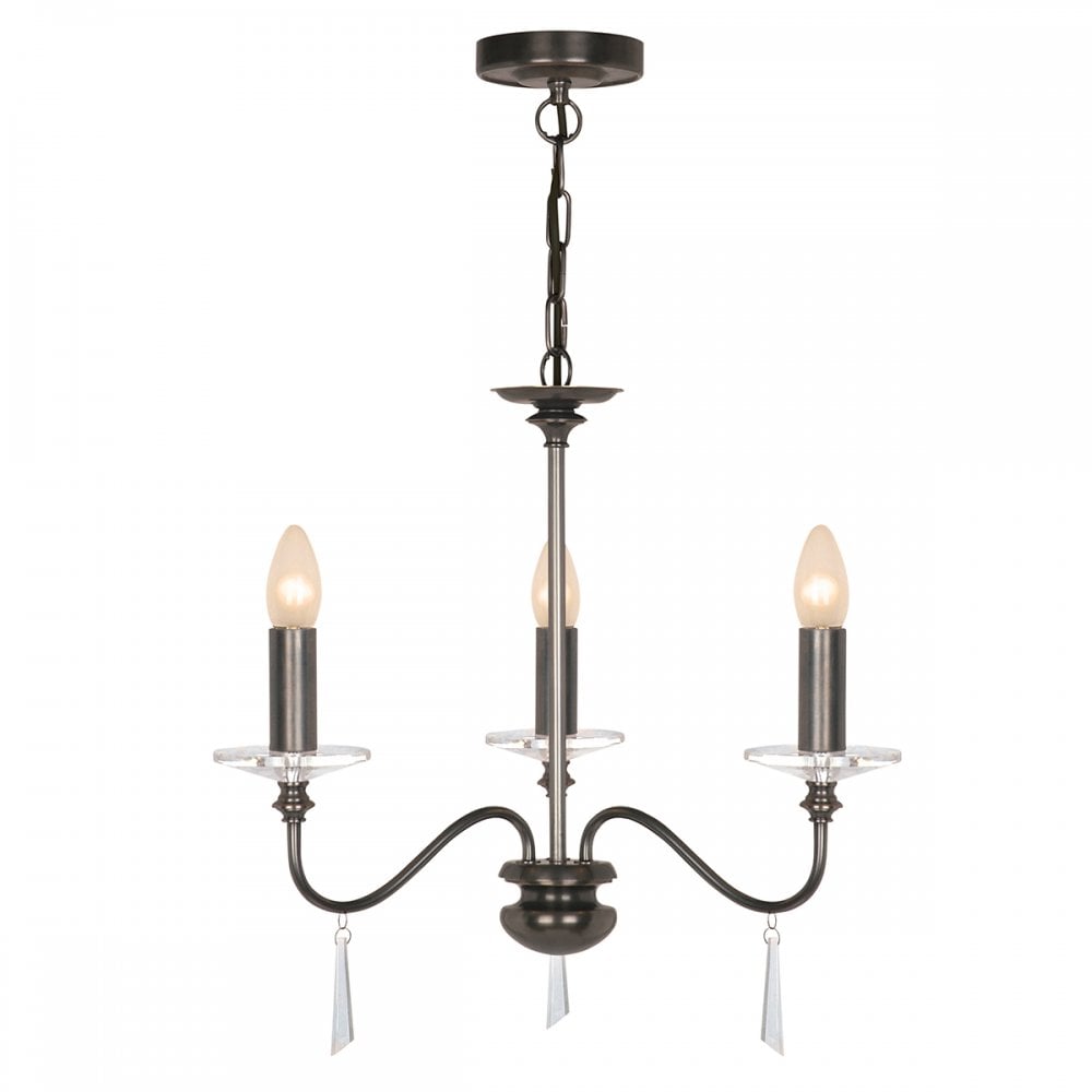 Finsbury Park Trio Light Pendant Chandelier in Old Bronze