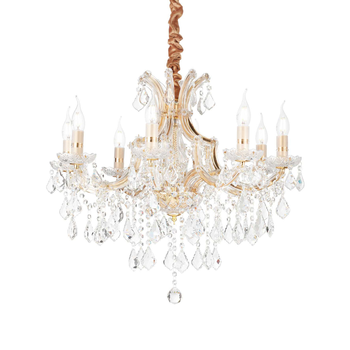 Napoleon Gold Eight-Bulb Chandelier Pendant Light