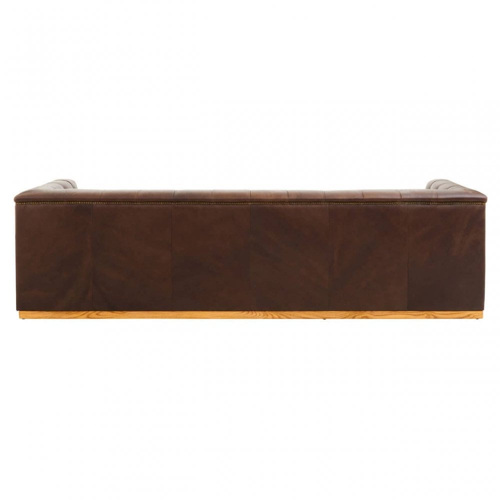 King Three Seat Brown Leather Sofa