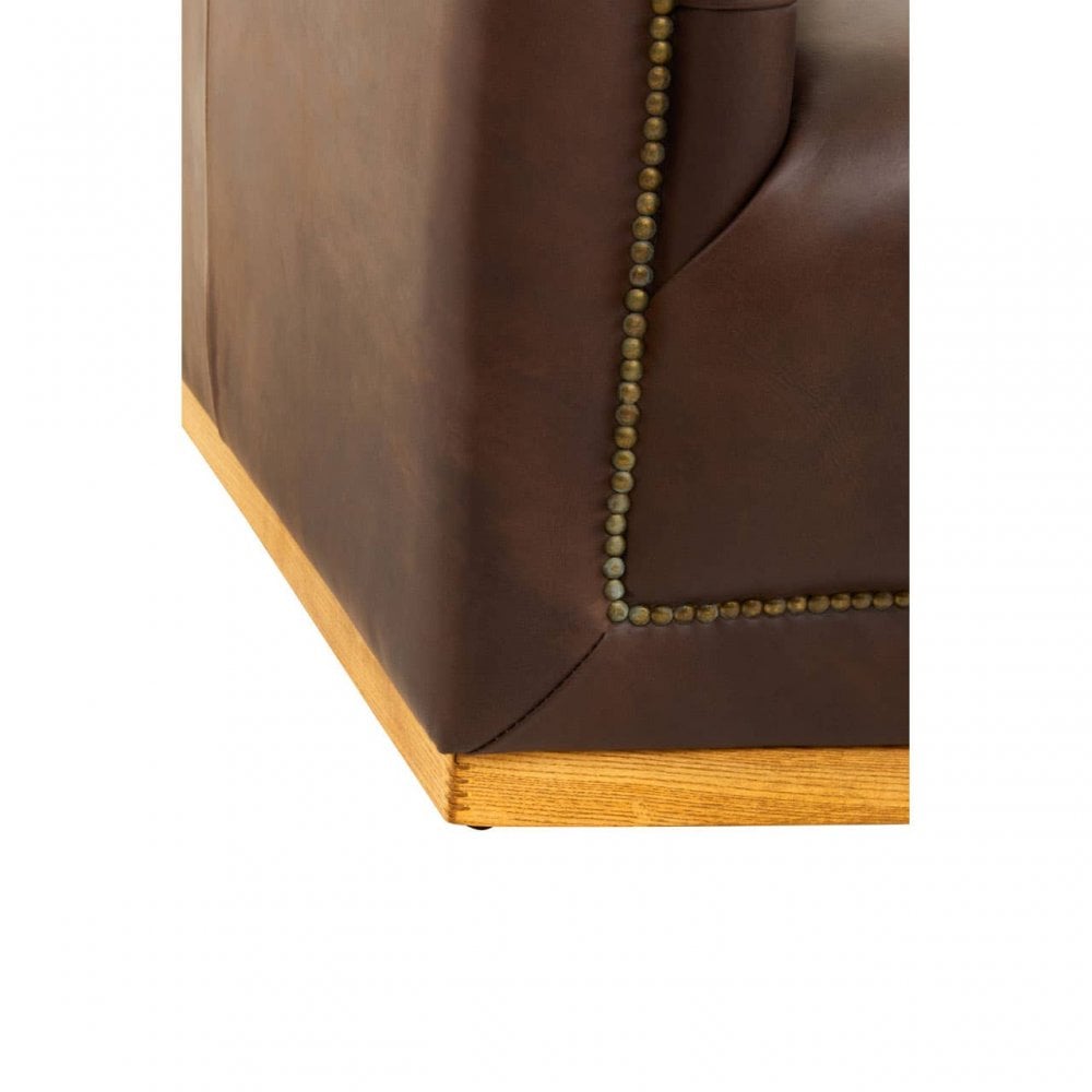 King Three Seat Brown Leather Sofa