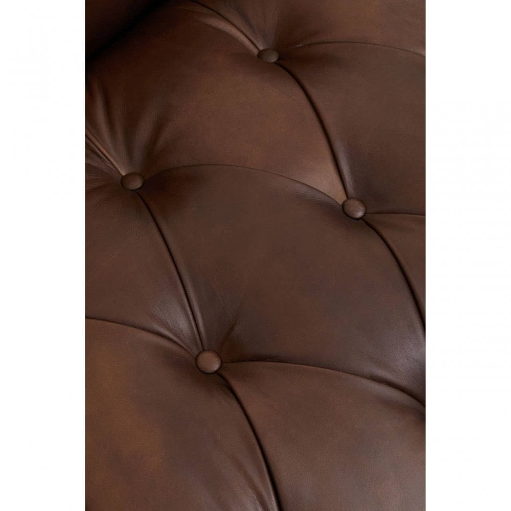 King Three Seat Brown Leather Sofa