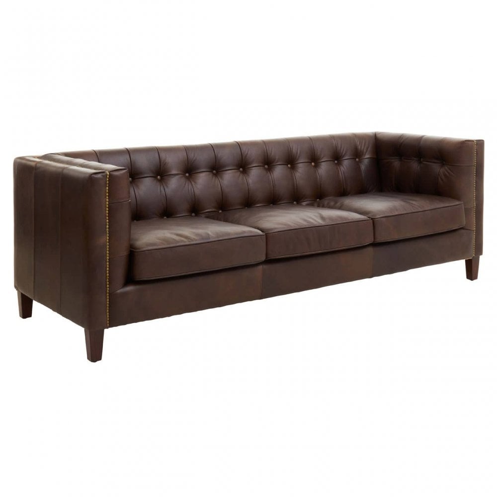 King Three Seat Buttoned Sofa