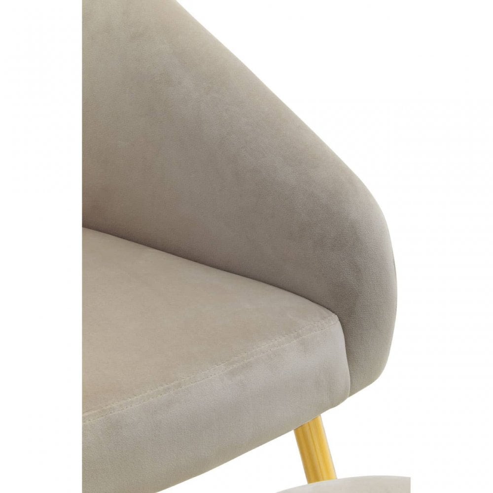 Yasmeen Mink Velvet Chair And Footstool