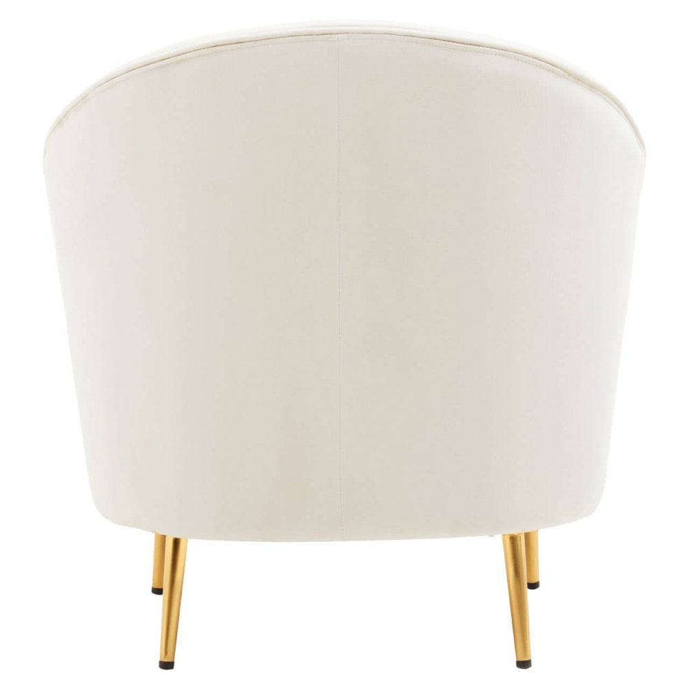 Yasmeen Beige Velvet Armchair