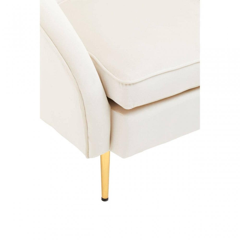Yasmeen Beige Velvet Armchair