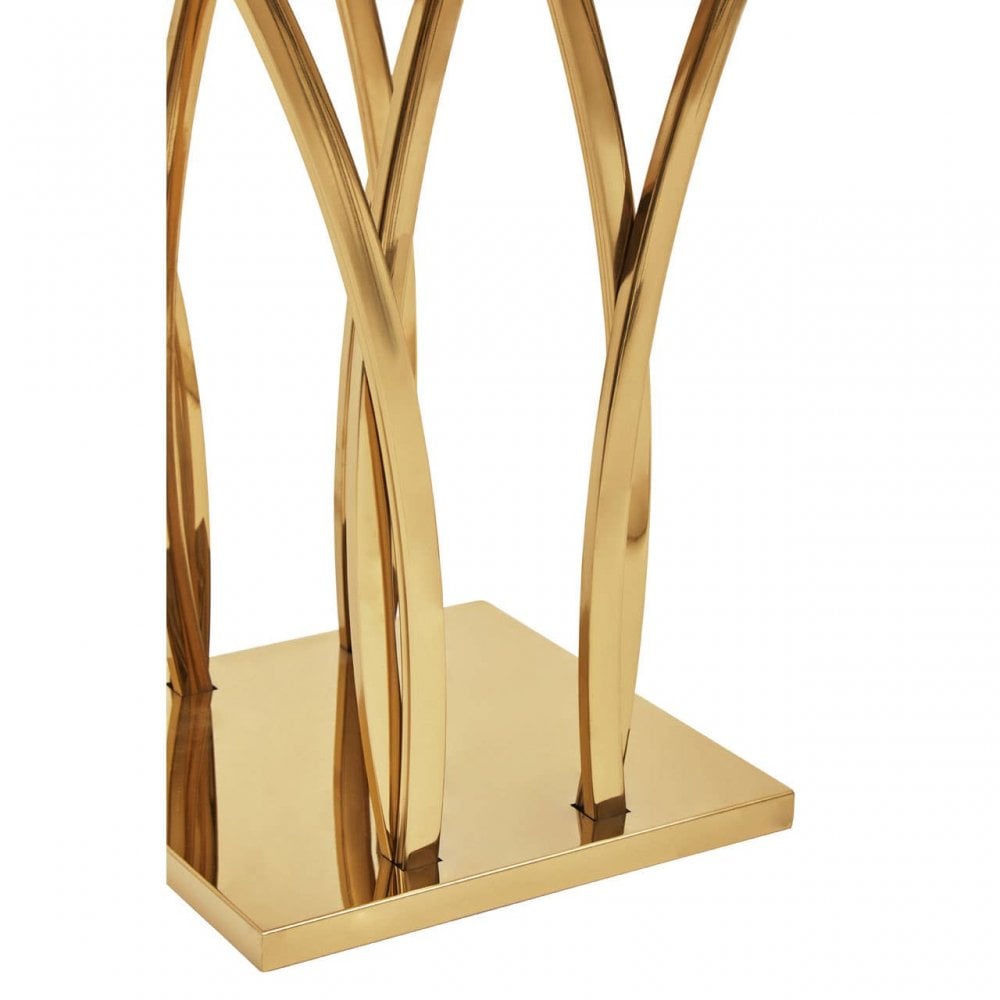 Arenza White Marble And Titan Gold Side Table.