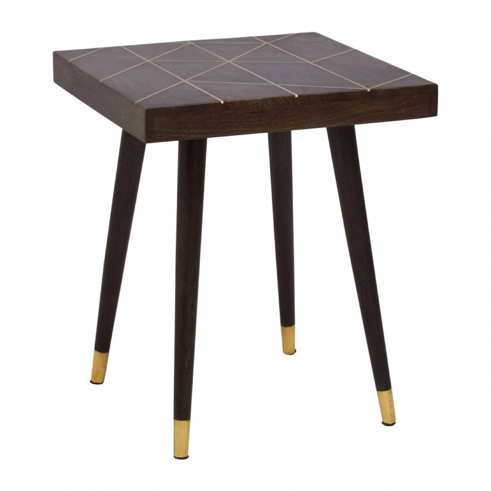 Naro Mango Wood And Gold Finishing Side Table