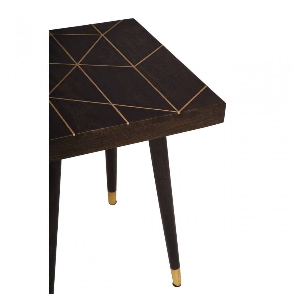 Naro Mango Wood And Gold Finishing Side Table