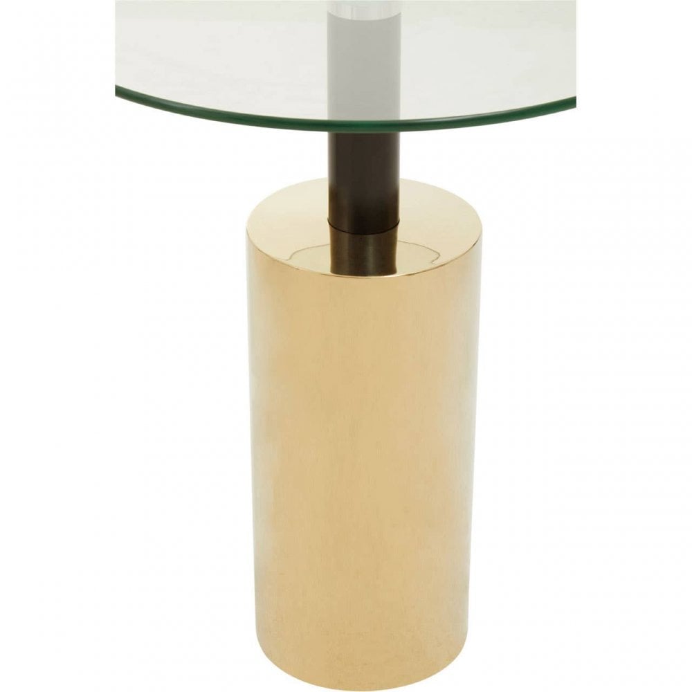 Oria Clear Glass Gold Base Side Table