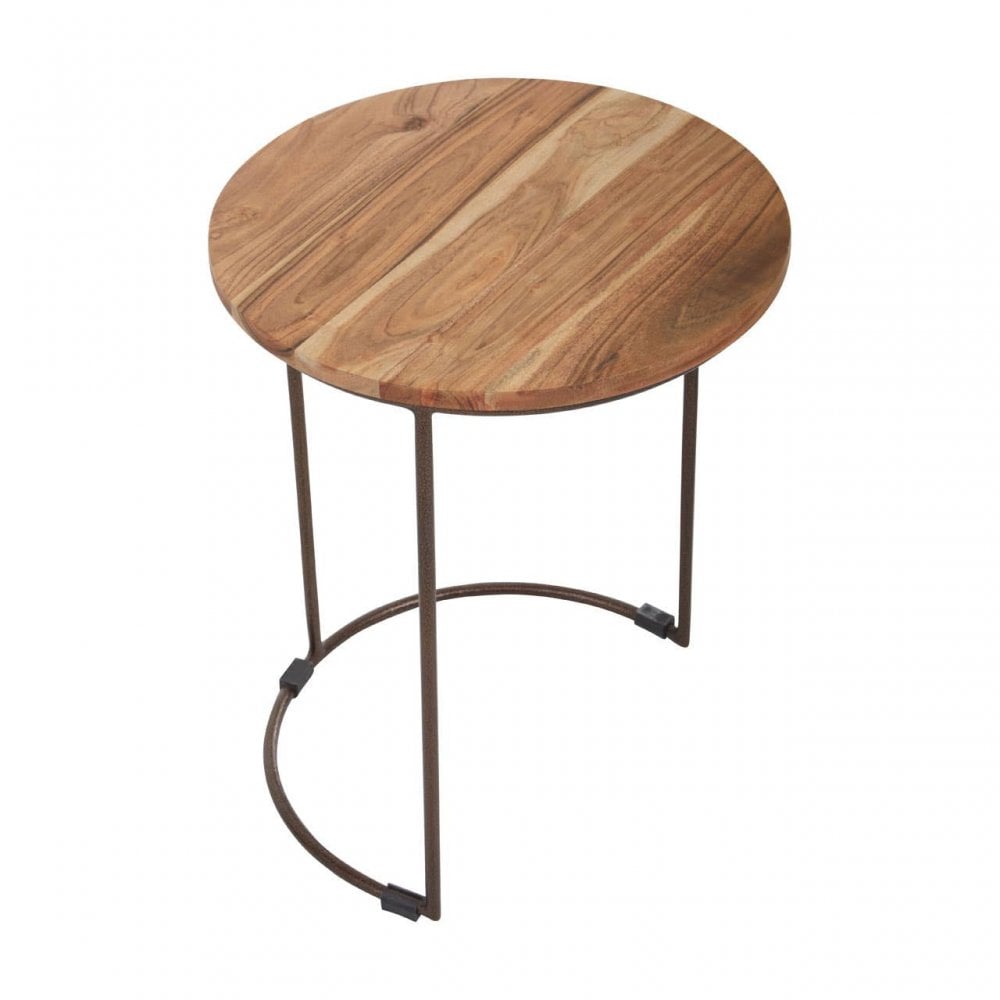 Boho Nest Of Three Natural Acacia Wood Tables
