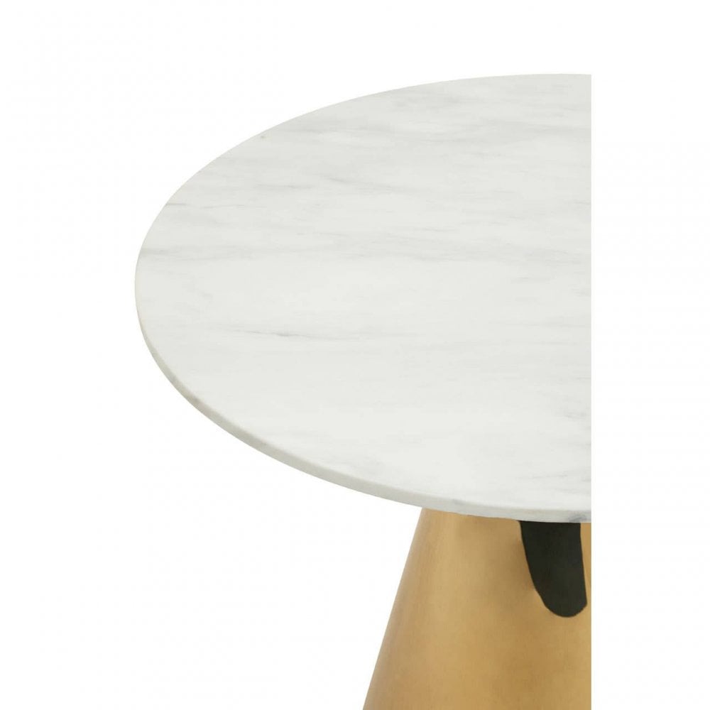 Azalea Round White Marble Top Dining Table