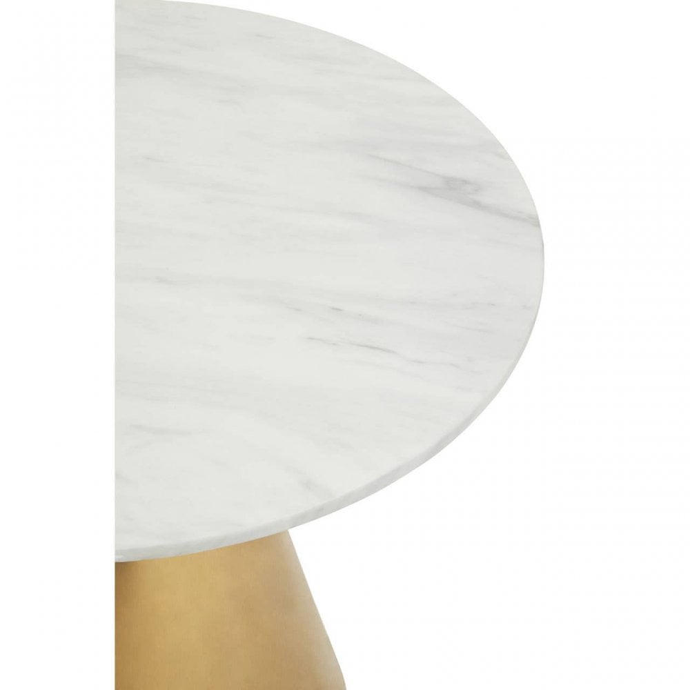 Azalea Round White Marble Top Dining Table