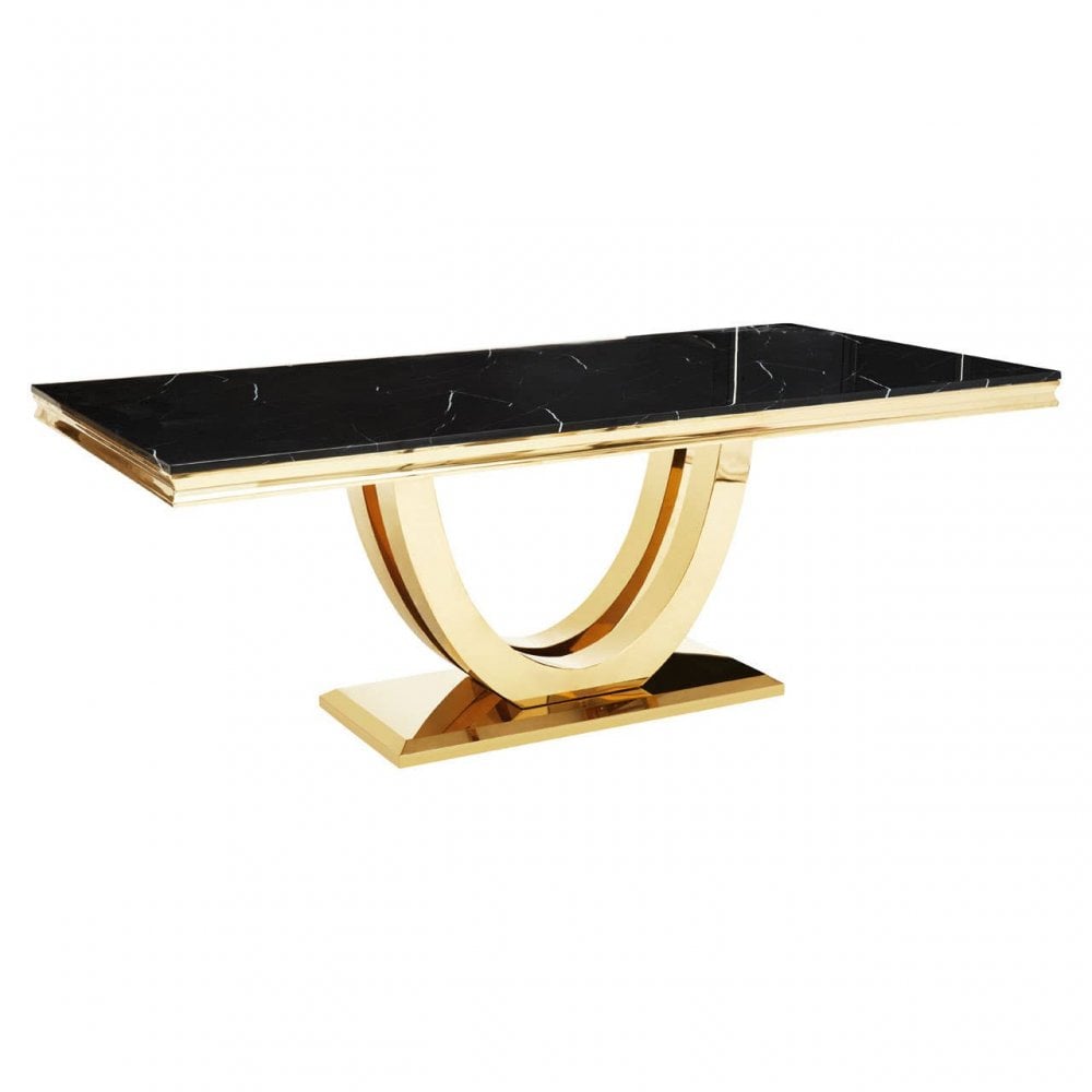 Moda White Marble Rectangular Dining Table