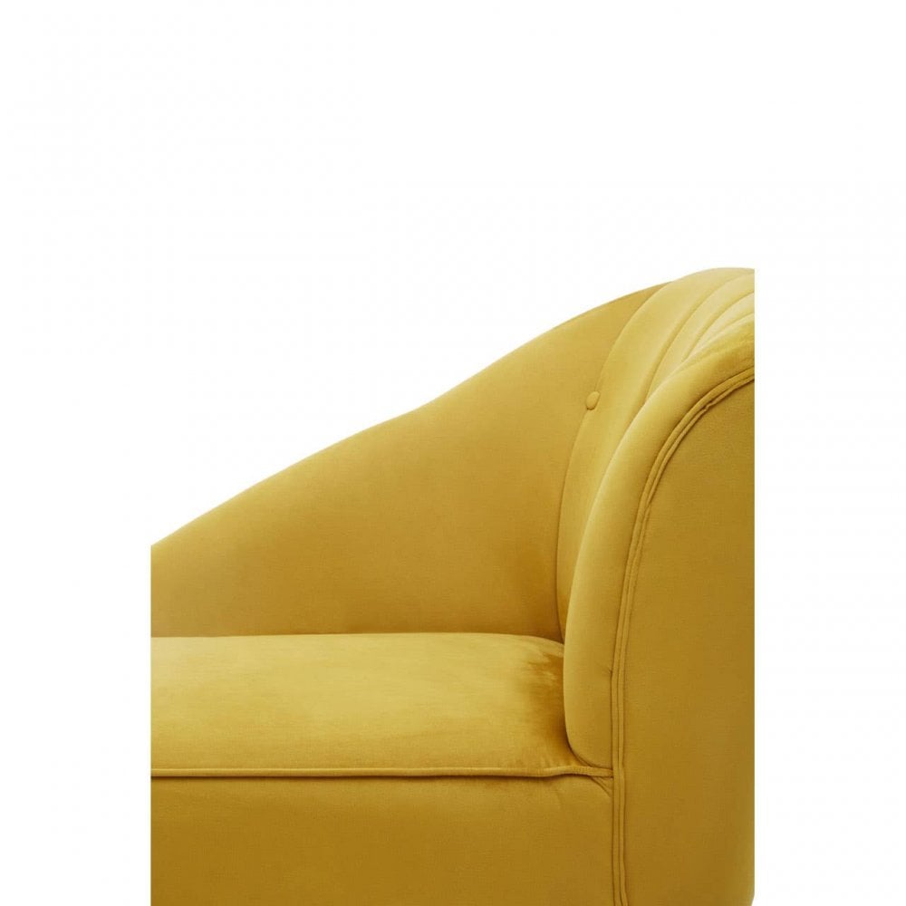 Yvette Mustard Velvet Chaise Lounge