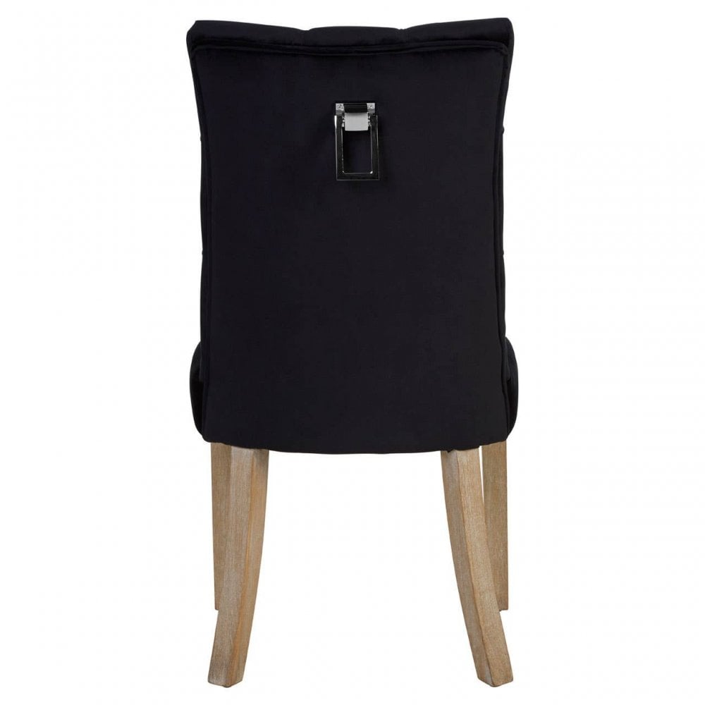 Kensington Townhouse Black Buttoned Dining Chair