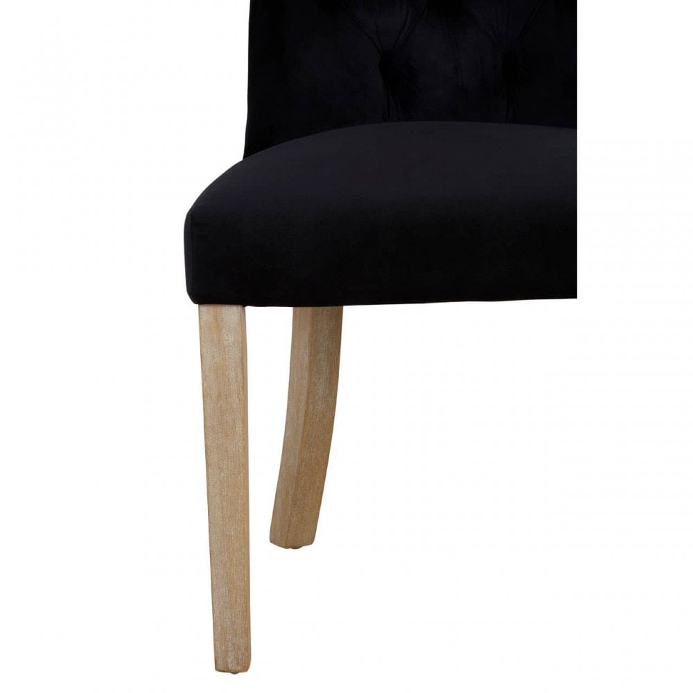Kensington Townhouse Black Buttoned Dining Chair