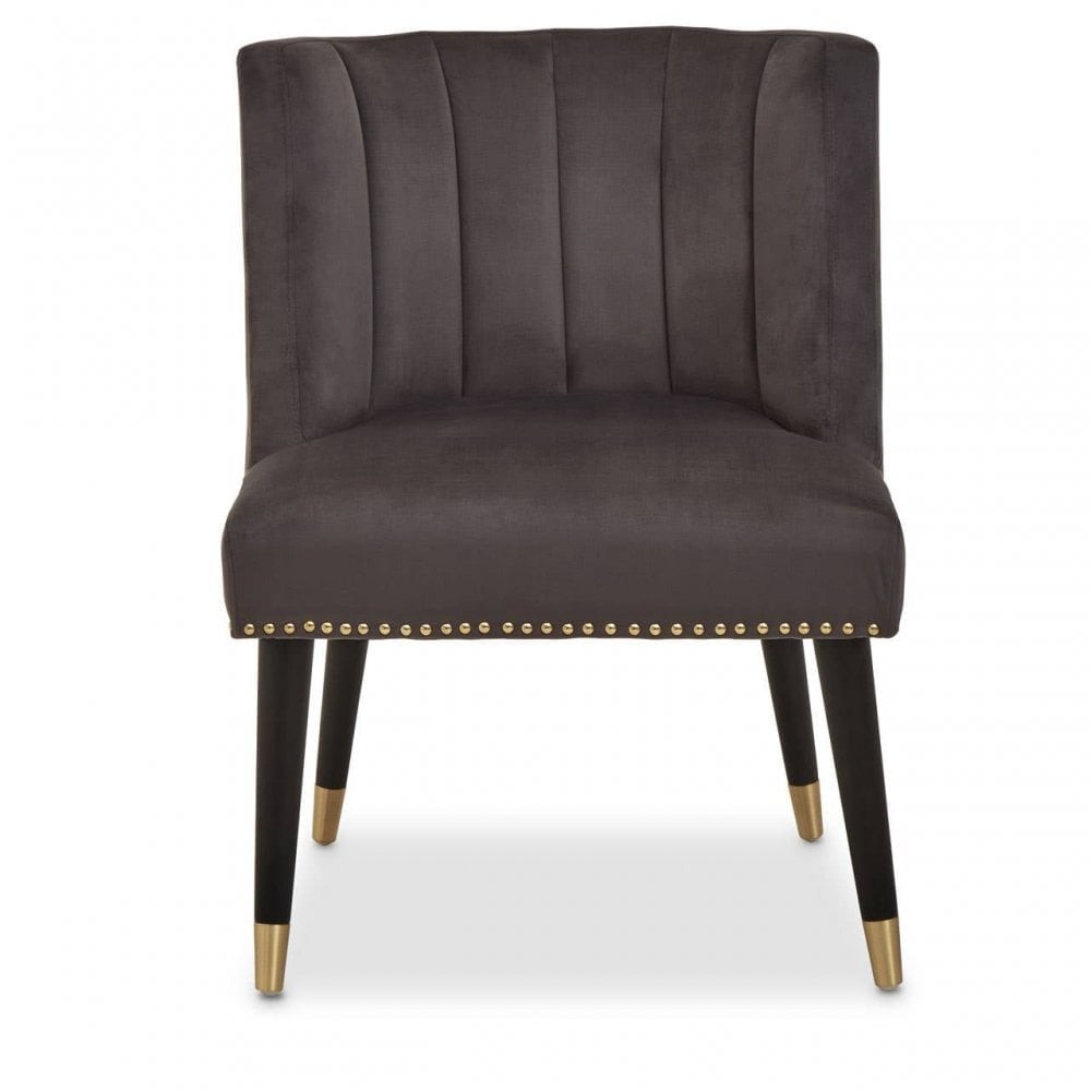 Doucet Stone Grey Chair With Black Legs