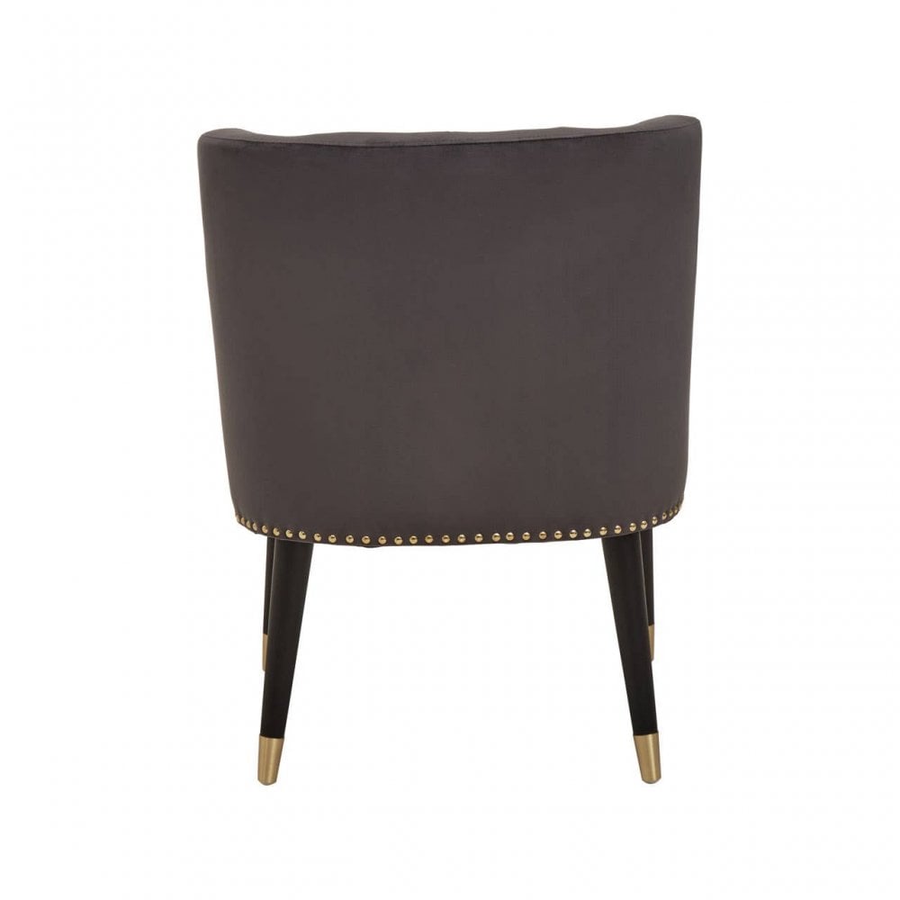Doucet Stone Grey Chair With Black Legs