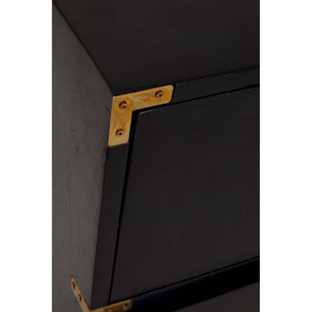 Sarter Four Drawer Black Mango Wood Chest