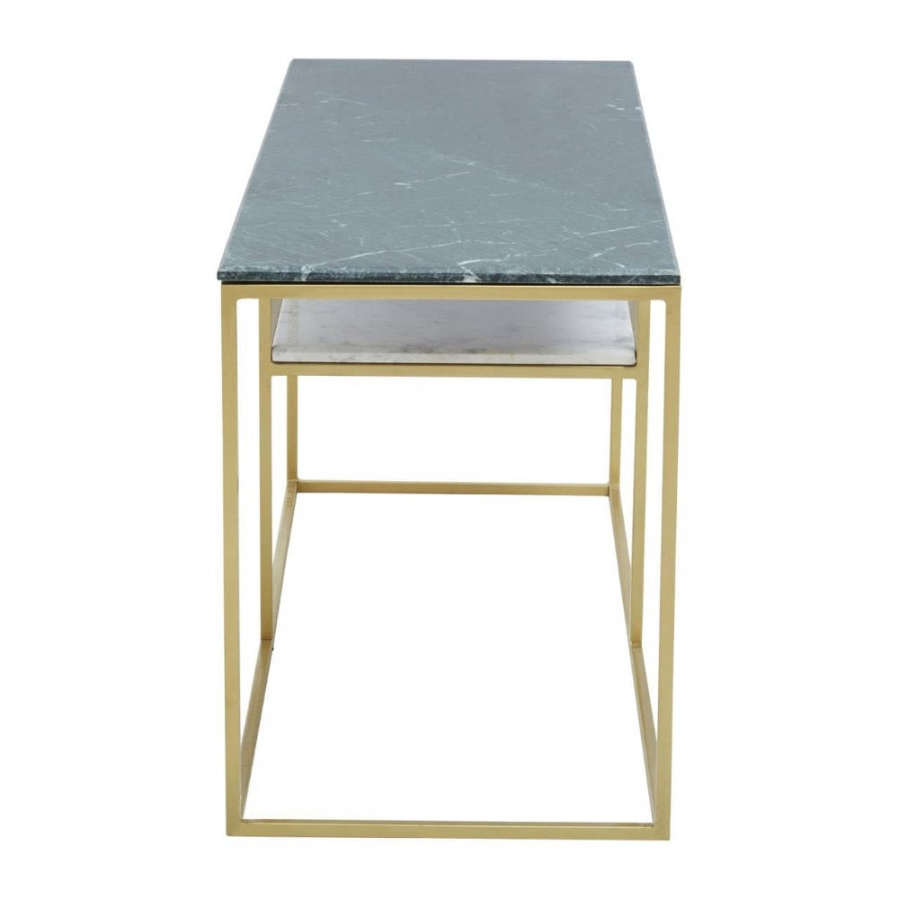 Nirav Assorted Marble / Gold Frame Console Table