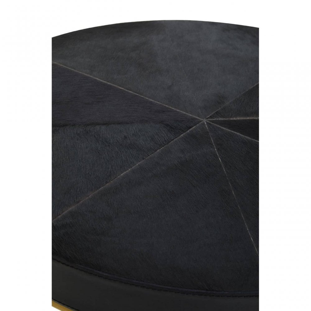 Kensington Townhouse Hair On Hide Black And Gold Round Side Table