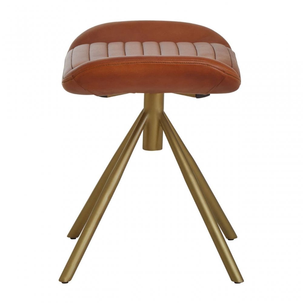 Buffalo Tan Leather Foot Stool