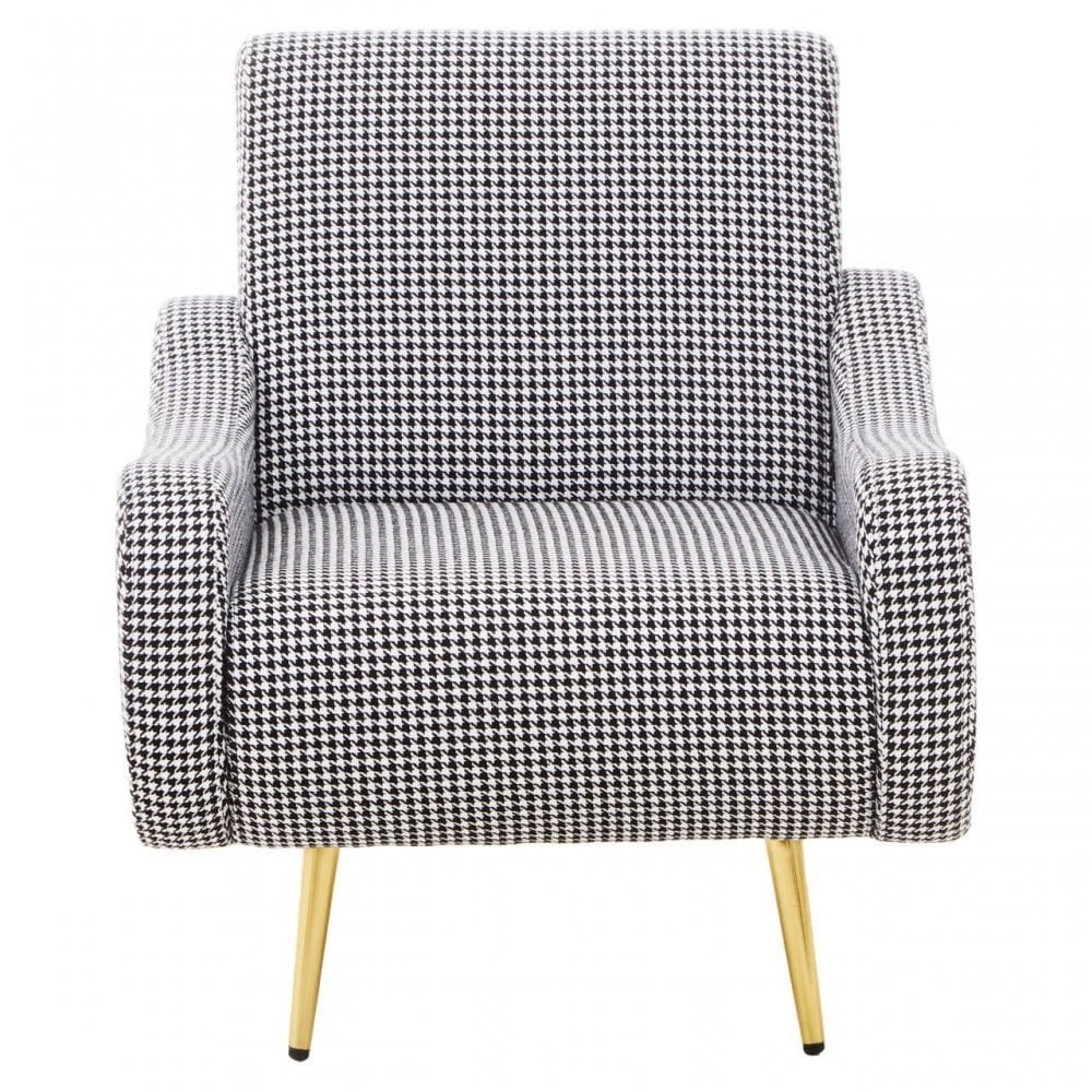 Holli White Checked Armchair