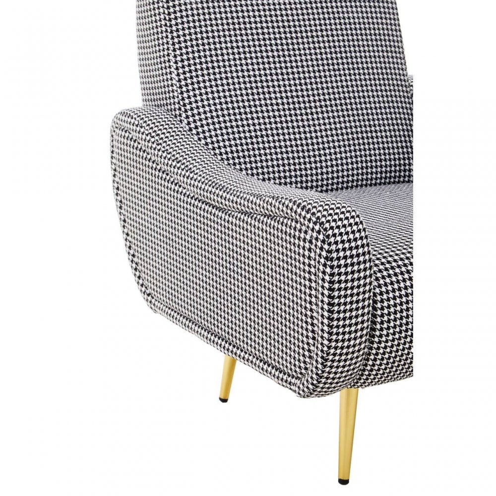 Holli White Checked Armchair